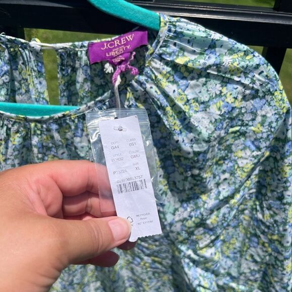 J Crew Palermo Smocked Waist Mini Dress in Liberty® Thorpe Hill Fabric NWT - Picture 7 of 11